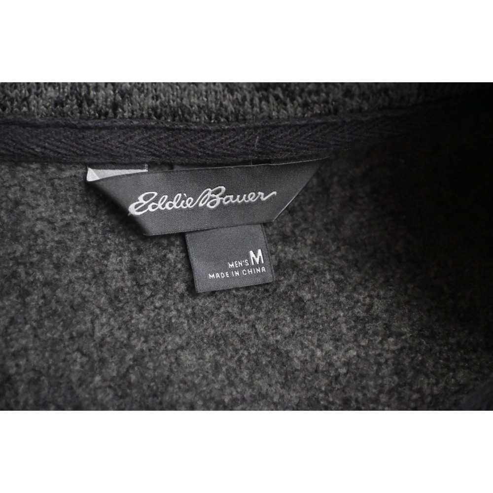 Eddie Bauer Mens M Radiator Fleece Snap Mock Neck Pullover Grey Long Sleeve Soft - Picture 5 of 8